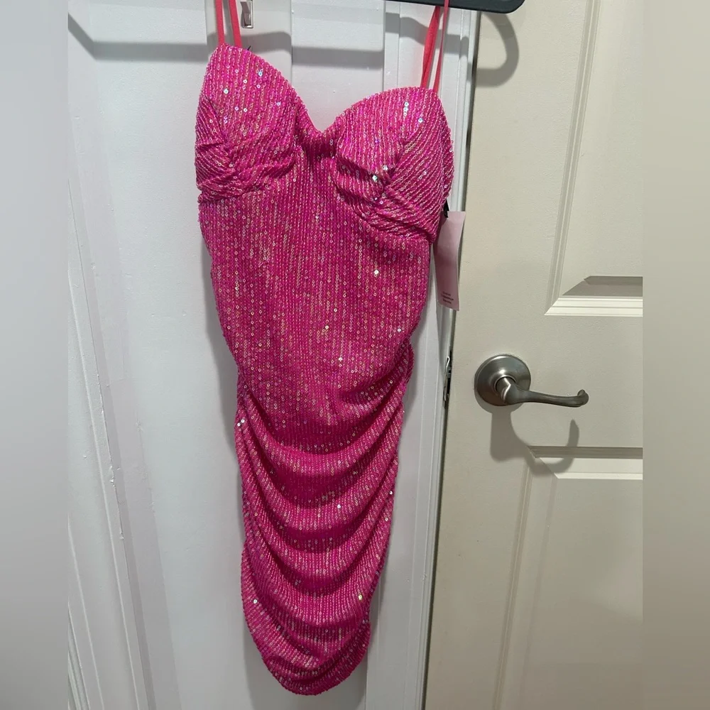 Pink Sequin Dress - Picture 1 of 4